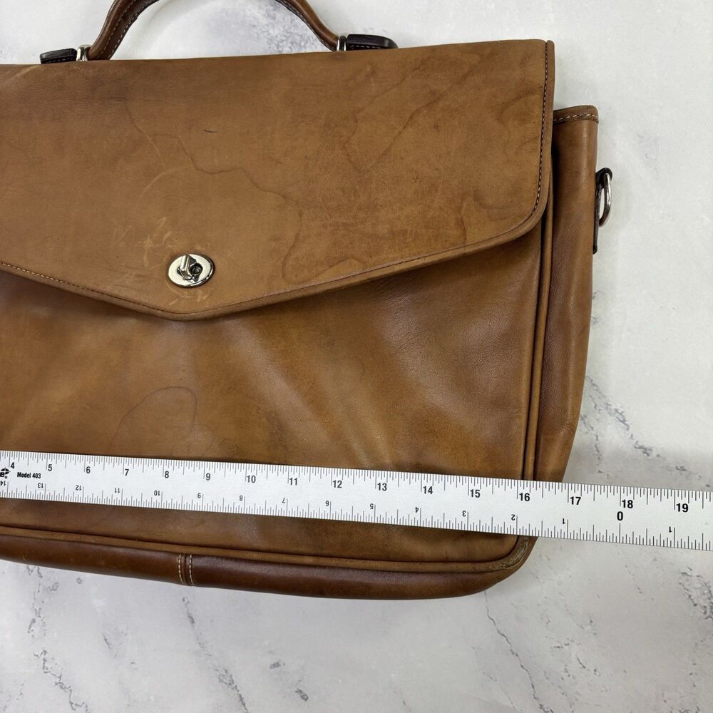 Vintage Coach Messenger Briefcase Bag Brown Leather Lexington 90s Retro work bag - Picture 13 of 16